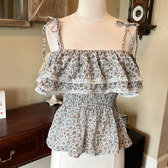 Ruffle Lace Tank Spaghetti Strap - Picture 6 of 9